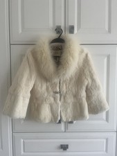 Ladies Rabbit Fur And Fox Fur Jacket Size Uk 8