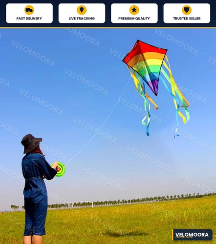 Rainbow diamond kite - rainbow, long