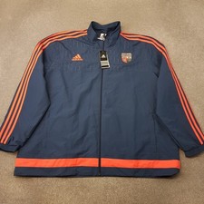 Adidas Brentford Mens Track Jacket 3XL XXXL Blue Orange Football Training Zip Up