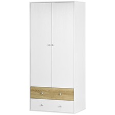 HOMCOM 2 Door Wardrobe White