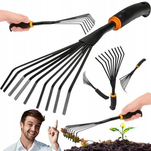 Gardening hand rake leaf weeds - gardening,