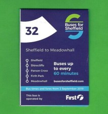 Pocket Timetable - Buses for Sheffield - 32 to Meadowhall - First - Sept 2019