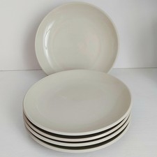 Denby Intro Edge Mocha Coupe Dinner Plates  Set of 5 23cm 9"