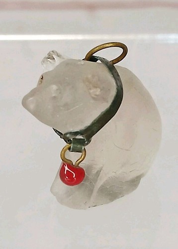 Antique czech glass pig - antique, /dog