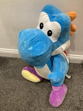 Official Nintendo Jumbo Large 3 Foot 35" Super Mario Blue Yoshi Plush Soft Toy