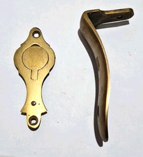 Vintage Solid Brass Kentucky Rifle Butt Plate & Brass Stock Hinged Trap Door