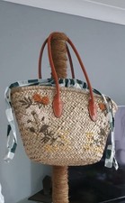 Zara  Large  Embroidered Straw