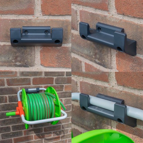 Grey plastic wall - grey, hose