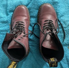 Dr Martens 1460 Red Textured Leather Ankle Boots Size UK 8