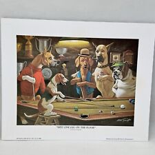 Arthur Sarnoff Pool Dogs Print “Hey On the Leg on the Floor” Vintage Wall Art
