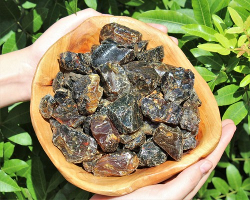 Indonesian black amber rough - indonesian,