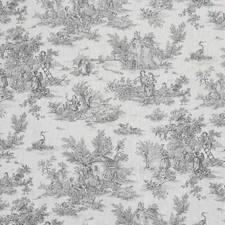 Toile De Jouy Fabric Charcoal