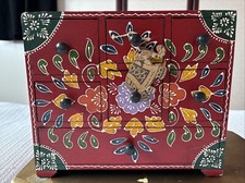 indian hand painted box