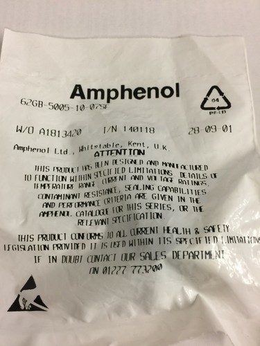 Amphenol 62gb 5005 07sf - amphenol, 62gb-5005-10--07sf