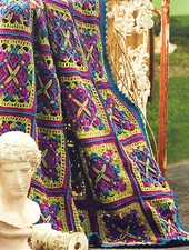 12 STUNNING VINTAGE STYLE AFGHAN THROW 48 x 56" OR LARGER CROCHET PATTERN