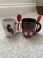 Jerry Leigh Disney Micky & Minnie Mouse Espresso Mugs With Spoon Brand New