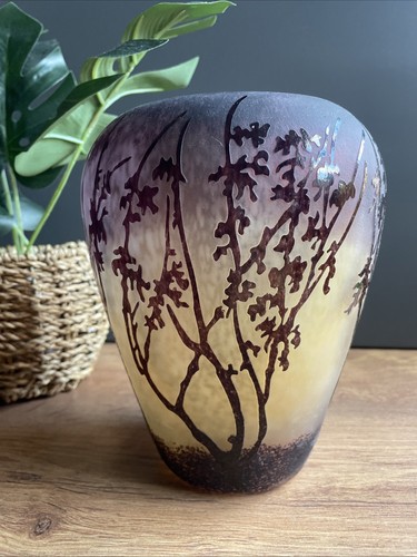 Vintage art glass trees - glass, cameo