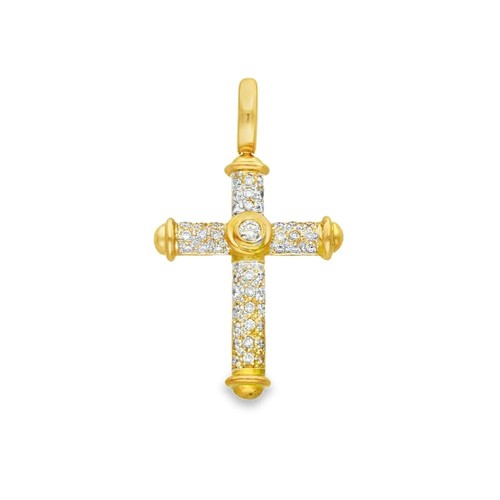 9ct yellow gold - yellow, cross