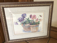 Jodi Jensen pansies in pots print & Manuscript Limited England frame