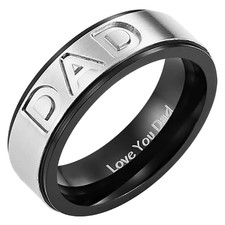 Mens Dad Titanium Etched Ring Engraved Love You Dad By Willis Judd Fathers Day
