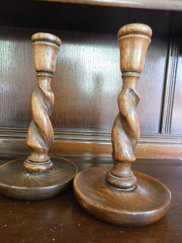 Pair antique english oak - pair,