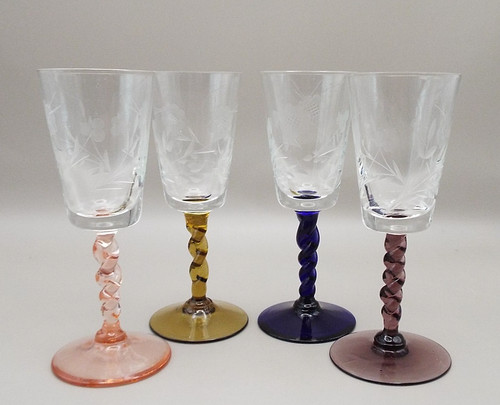 Vintage harlequin glasses - 4,