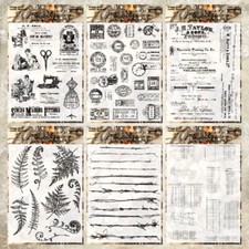 Retro Postmark Plants Clear Stamps Rubber Stamp Journal Scrapbooking Card Crafts