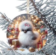 Silkie Chicken Chick Hanging Bauble Gift Present Decoration Christmas 