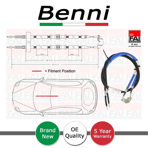 Hand brake cable - brake, rear