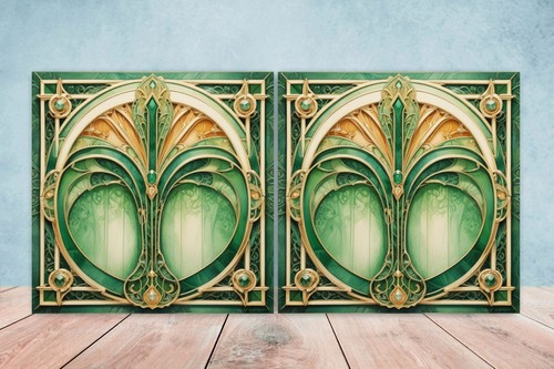 Art deco design ceramic tiles - art,