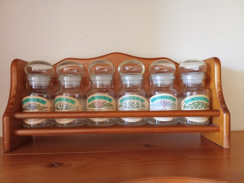 Wooden spice rack with empty - wooden,
