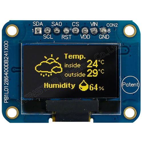 Winstar oled cog - 128x64, yellow