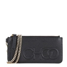 Jimmy Choo Coin Case Card Black Leather Women's JIMMY CHOO