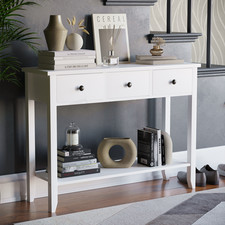 White Console Table 3 Drawer