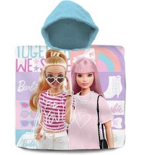 New BARBIE Kids Character Hooded Poncho 100% Cotton Bath Beach Swimming Towel UK