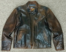 SUPERB HARLEY DAVIDSON VINTAGE LEATHER MOTORCYCLE JACKET - M - AMAZING QUALITY