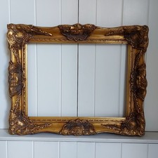 Old vintage/antique Picture Frame carved Wood Golden gold leaf? 20x16 ins frame