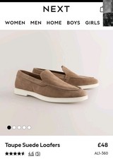 Next Mens Suede Loafers Taupe