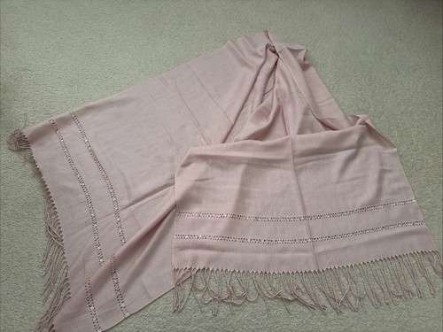 Pale pink cotton pashmina - pink, with