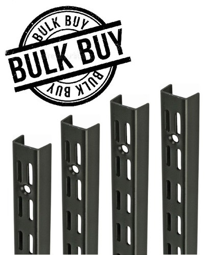 Black twin slot shelving - black,