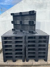 2 x Black Plastic Euro Pallets 1200 x 800 x 160mm - A Grade