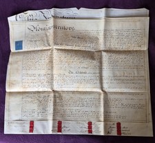 1844 Vellum Indenture Simkin, etc to Woodcock Re: Streethay, 3 Pages, 13 Seals