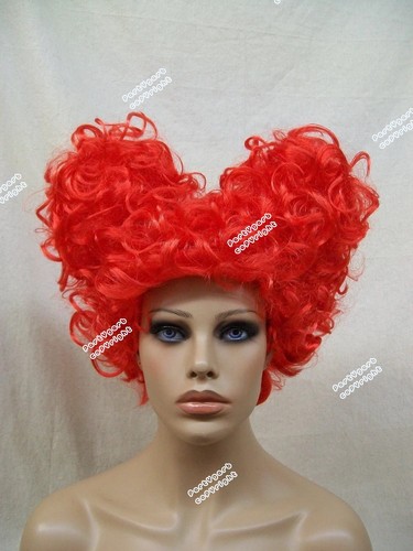 Bright red heart - heart, wig