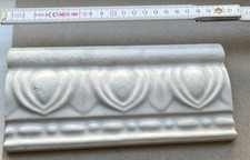 Pack of 5 White Matt Victorian-Style Ceramic Border Moulding Tile 1 Linear Metre