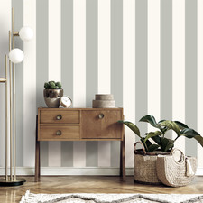 Grey White Stripe Wallpaper