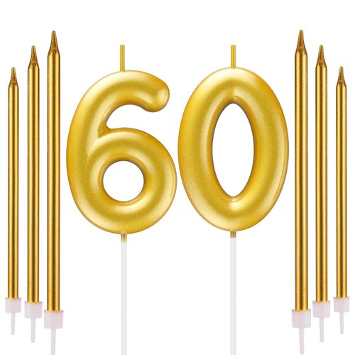 Gold number candle 6 - candle,