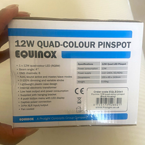 Equinox 12w quad colour - quad-colour, rgbw