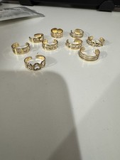 Set of 9 gold plated toe rings