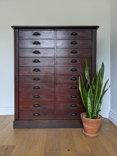 Large antique bank - large, drawers