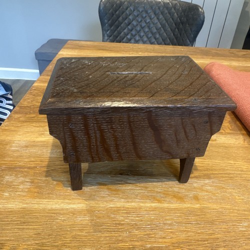 Vintage church box oak money - ,